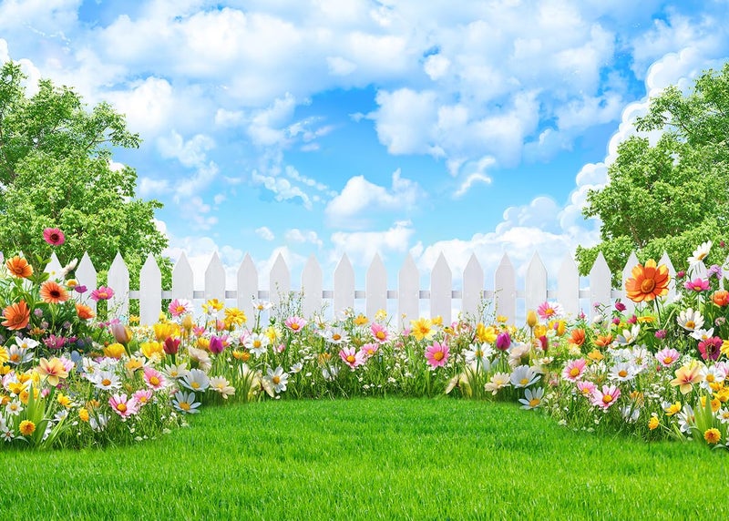 Alltten 7x5FT Spring Backdrop Spring Photo Backdrop Floral Backdrops for Photography Garden Flowers Photo Background Nature Scenery Banner F251 - Image 1