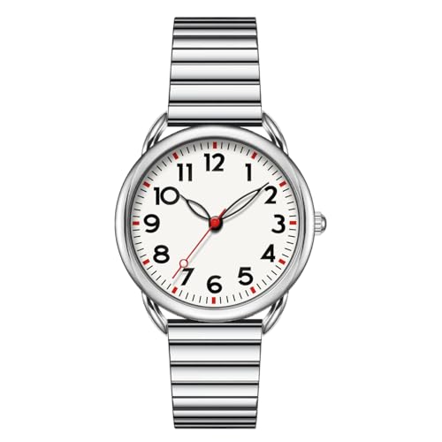 Asan Ge Watch for Women, Expansion Band Fits Various Sizes, Vintage Analog Waterproof, Easy to Read, 1 Watch with 4 Straps - Easy Tool Free Replacement (Silvery) - Image 1