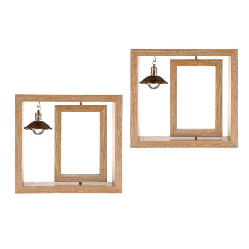 2 Sets Double-side Rotating Photo Frame Night Lamp Photo Frame Desktop Adornment - Image 1