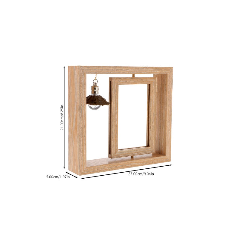 2 Sets Double-side Rotating Photo Frame Night Lamp Photo Frame Desktop Adornment - Image 2