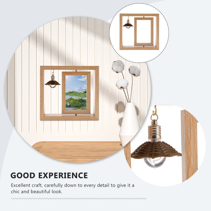 2 Sets Double-side Rotating Photo Frame Night Lamp Photo Frame Desktop Adornment - Image 5