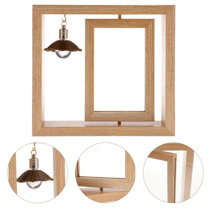 2 Sets Double-side Rotating Photo Frame Night Lamp Photo Frame Desktop Adornment - Image 3