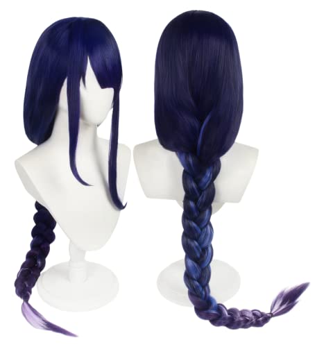 LeMarnia Purple Long Braided Baal Wig with Bangs and Mesh Cap for Cosplay Raiden Ei Wig Halloween Costume Wig - Image 1