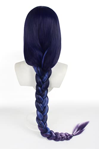 LeMarnia Purple Long Braided Baal Wig with Bangs and Mesh Cap for Cosplay Raiden Ei Wig Halloween Costume Wig - Image 5