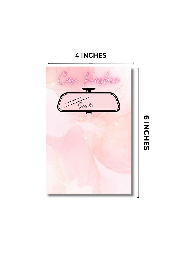 Lashicorn Car Freshie Insert Cards | 50 Pk 4X6” Modern Marble Gold, Fits In 5X7” For Holographic Bags Freshie Scent Label Care Instruction Cardstock  - Image 4