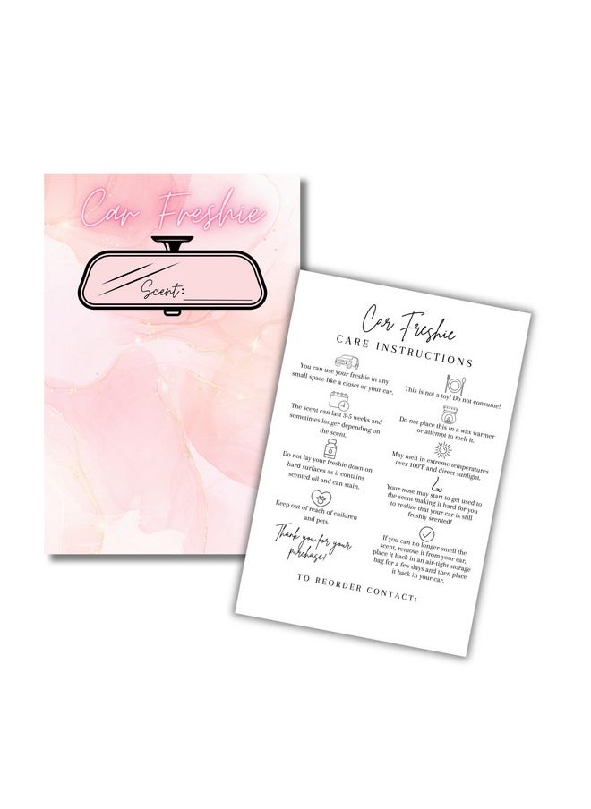 Lashicorn Car Freshie Insert Cards | 50 Pk 4X6” Modern Marble Gold, Fits In 5X7” For Holographic Bags Freshie Scent Label Care Instruction Cardstock  - Image 1
