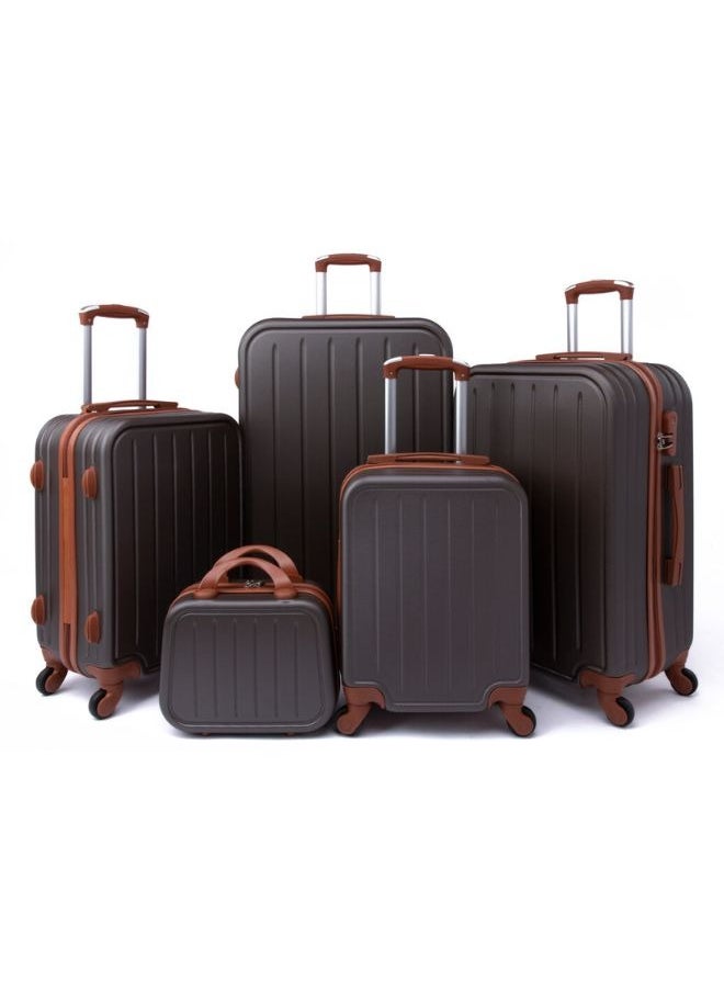 LIMRA - Luggage Trolley Bags set of 5 Pcs Coffee - Image 1