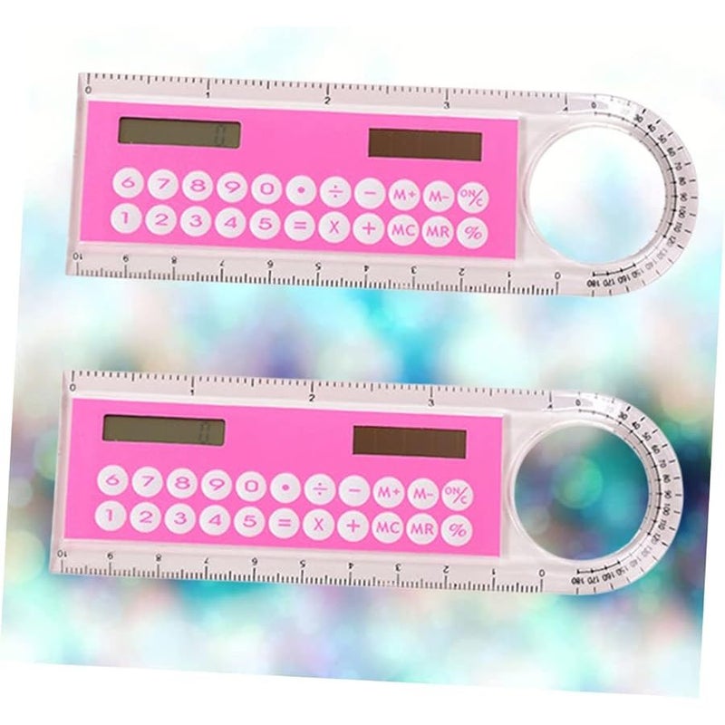 قطعتان مسطرة حاسبة رقمية صغيرة متعددة الوظائف محمولة بشاشة LCD أداة قياس - Image 3