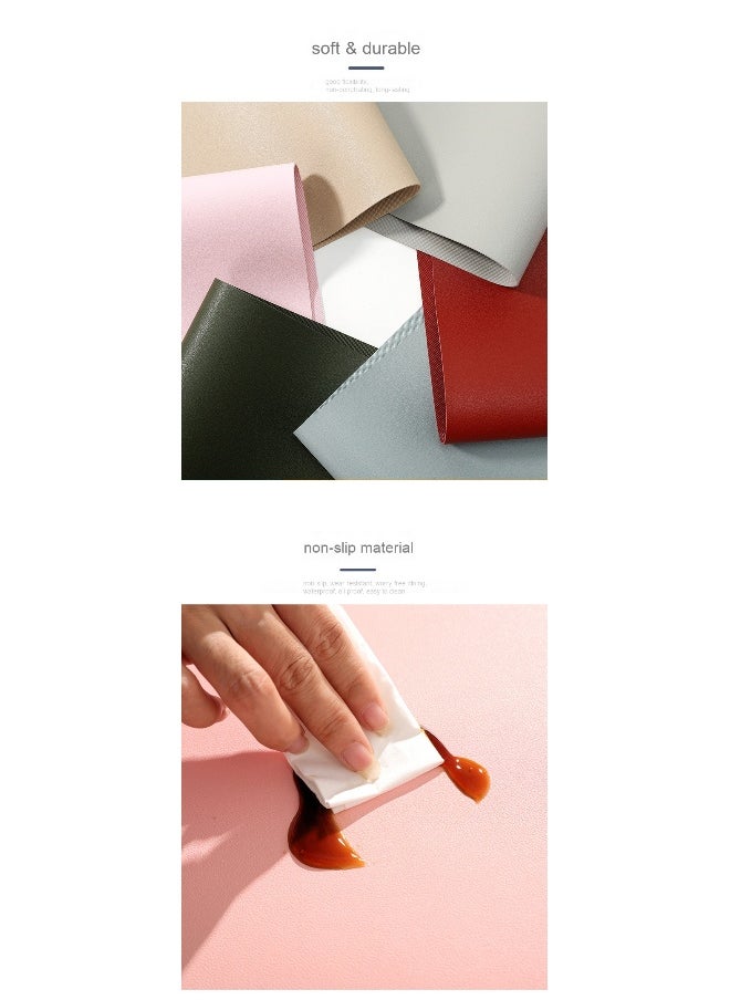 NIBEMINENT 2pcs Waterproof Square Table Mat With Non-slip Granular Leather  - Image 3
