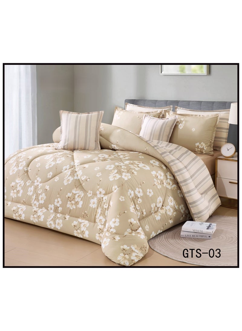 A summer double bedsheet set with a distinctive and modern design.