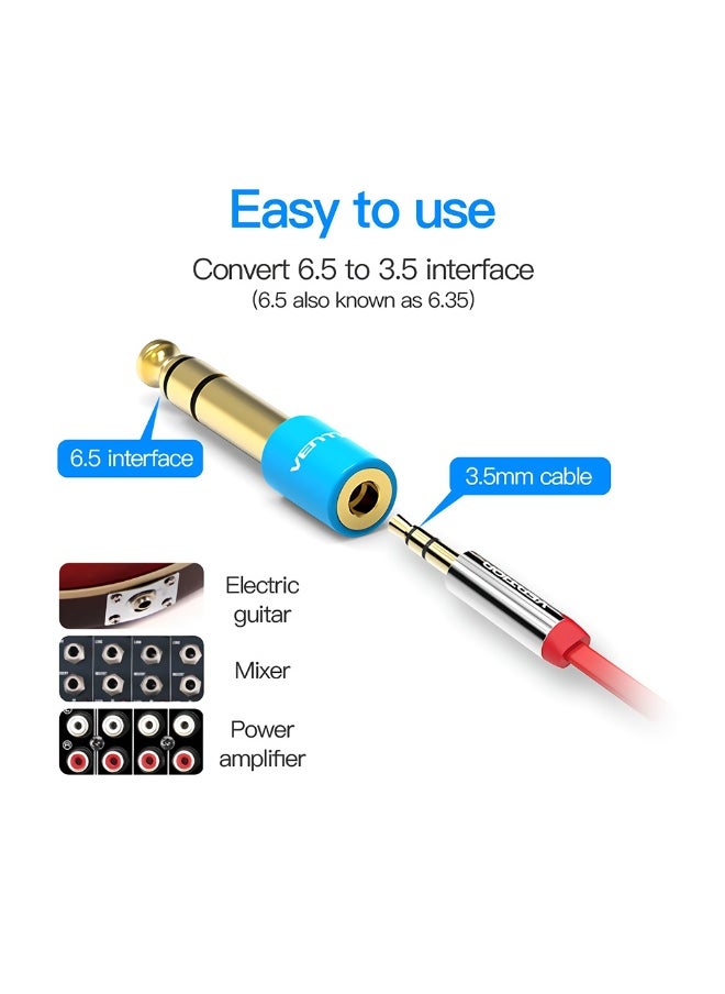 VENTION VENTION 6.5mm Male to 3.5mm Female Audio Adapter Blue Model # VAB-S01-L  - Image 4