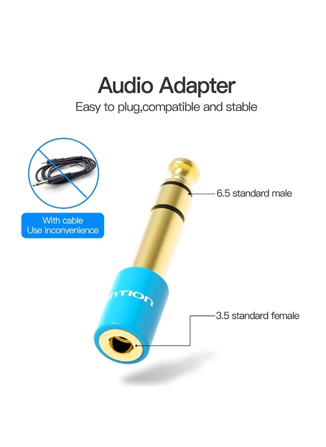 VENTION VENTION 6.5mm Male to 3.5mm Female Audio Adapter Blue Model # VAB-S01-L  - Image 3
