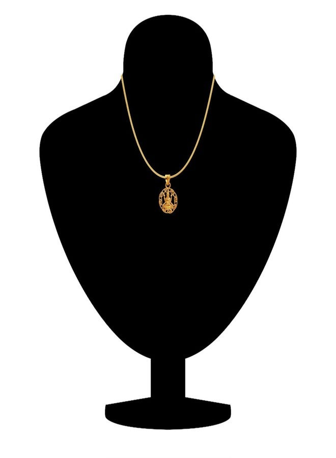 Mahi Exa Collection Laxmi Circle Gold Plated Religious God Pendant with Chain for Men & Women PS6012002G - Image 3