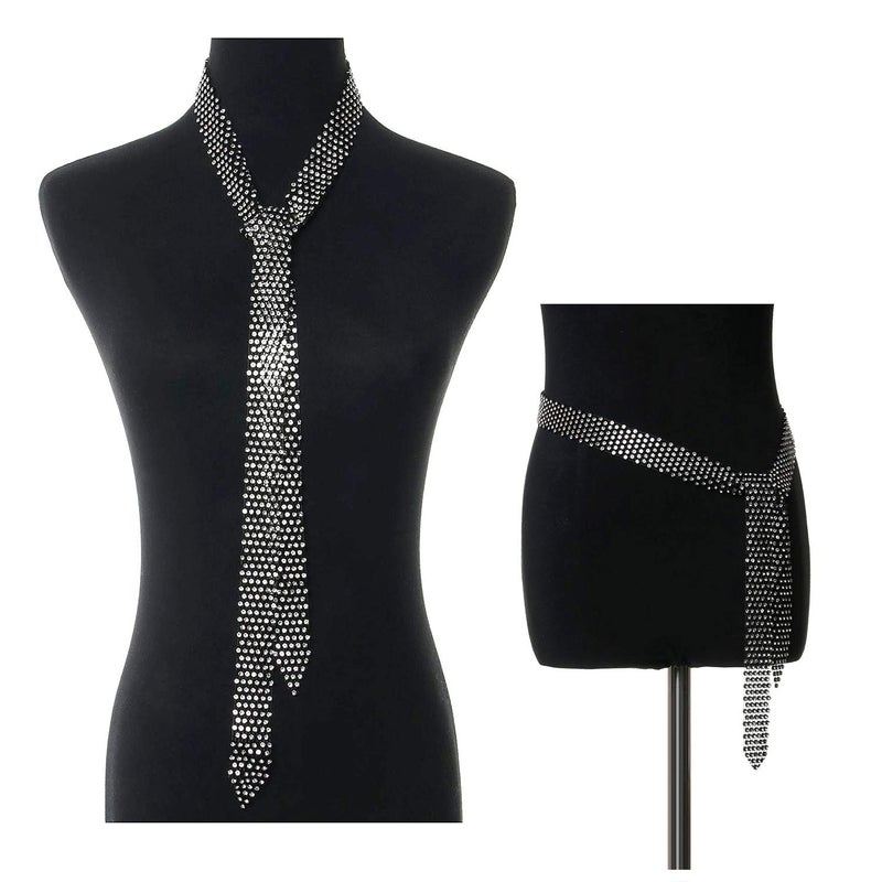 Glamorstar Rhinestone Neck Tie Gift for Women Black - Image 4