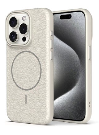 Magsafe Phone Case For iPhone 14 Pro Max With High Quality Rubber Frame And Slim Lychee Pattern Leather Case with Camera Lens Protection Shockproof Cover And support wireless Charging Leather Cover for iPhone 14 Pro Max - Beige - pzsku/Z6A0F82EA8EBC0B5A5D9FZ/45/1749871911/437a989d-79bf-40e6-aa1a-59f478291faf