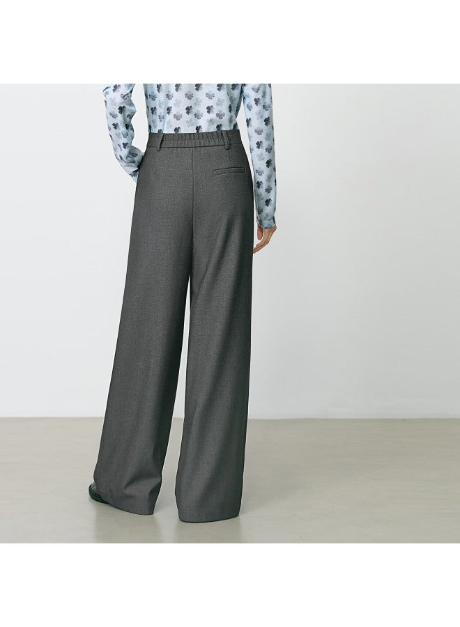 Yanyee Gray Pants For Women, Autumn Straight-leg Slimming Commuter Professional Versatile Wide-leg Trousers, Gray, L - Image 2
