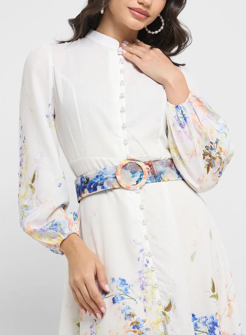 ELLA Floral Belted Dress