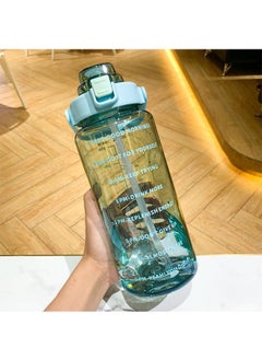 fantasize 2L Large Capacity Water Bottle, Portable Plastic Water Bottle, Sports Water Bottle, With a Pop-up Lid and Time Mark Reminder Cream Cup, Used for Outdoor Sports and Fitness  - Image 3