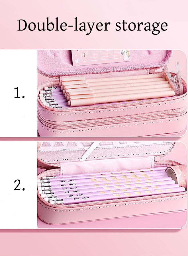 Loquat Boys 3D Double Layer Pencil Case, Navy Blue Organizer For Mechanical Pencils, Colored Pencils, Writing Pencils And Drawing Pencils Or Pens, Zippered Organizer - Image 3