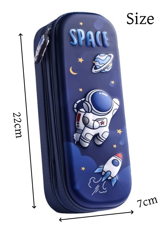 Loquat Boys 3D Double Layer Pencil Case, Navy Blue Organizer For Mechanical Pencils, Colored Pencils, Writing Pencils And Drawing Pencils Or Pens, Zippered Organizer - Image 5