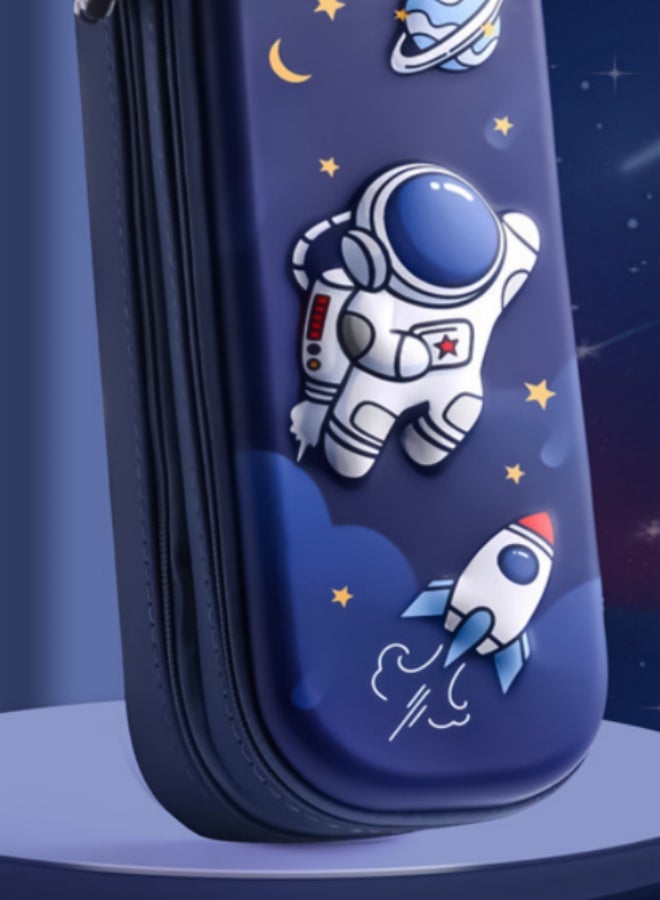 Loquat Boys 3D Double Layer Pencil Case, Navy Blue Organizer For Mechanical Pencils, Colored Pencils, Writing Pencils And Drawing Pencils Or Pens, Zippered Organizer - Image 2