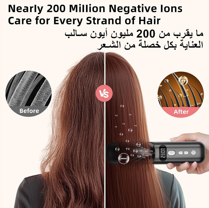 Kawu Cordless Hair Straightener Brush, Portable Negative lonthermal brush, Rechargeable, 7 Temperature Settings & Anti-BumProtection, Reduces Styling Time,Suitable for travel/hotels.RVs - Image 3