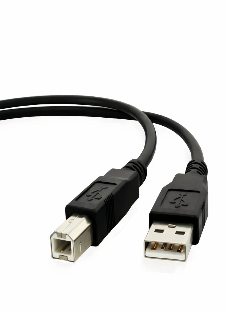 سوق النجوم USB 2.0 كابل طابعة A- ذكر الى B- ذكر سلكUSB A to B كابل السرعه العاليه سلك متوافق مع Hp, Cannon, Brother, Samsung, Dell, Lexmark, Xerox,Piano, Dac and More أسود - Image 1