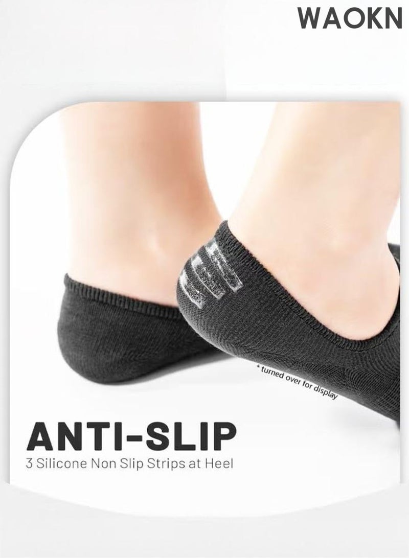 WAOKN No Show Socks Set with 3 Basic Colors, 6 Pairs of Low-cut Liners Socks, Anti-slid Invisible Socks, High-quality Athletic Socks, Quick-drying and sweat-absorbent, simple and casual, not easy to fall off，Easy to Match Different Kinds of Shoes - Image 5