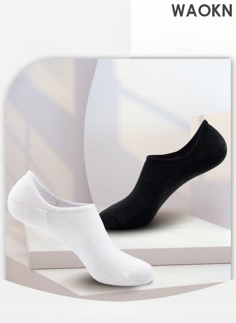WAOKN No Show Socks Set with 3 Basic Colors, 6 Pairs of Low-cut Liners Socks, Anti-slid Invisible Socks, High-quality Athletic Socks, Quick-drying and sweat-absorbent, simple and casual, not easy to fall off，Easy to Match Different Kinds of Shoes - Image 2