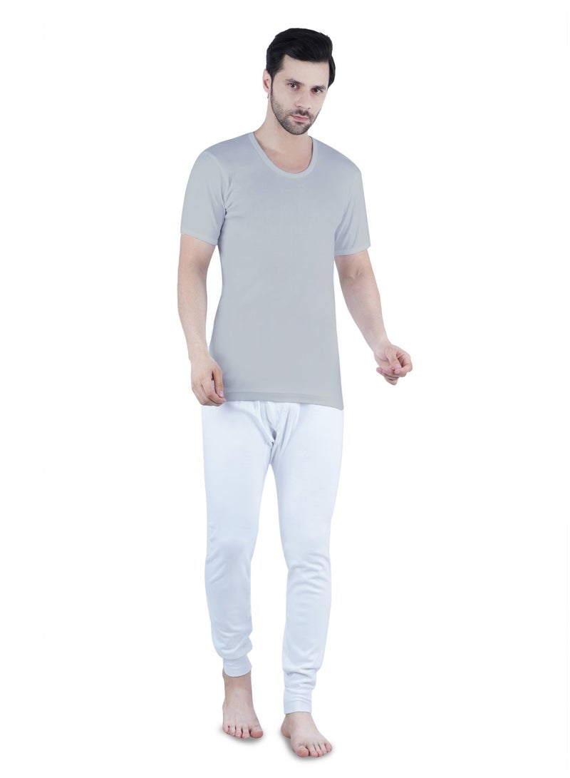 WHITE LEAF Men's U-Neck Undershirt Vest Half Sleeve 3PCS Pack – 100% Combed Cotton Breathable Comfortable Innerwear, BK/GYM/NV (WLUNSUG-05-S) - Image 5