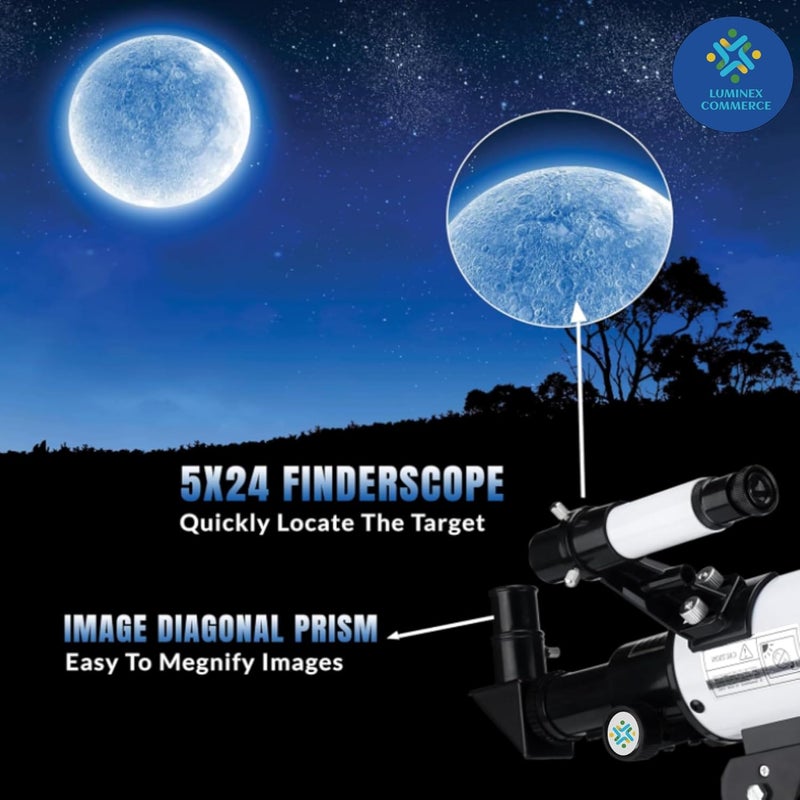 Generic Luminex Telescope 70mm Aperture Astronomical RefractorTelescope for Beginners and Kids, Gift, Focal Length 300 - Image 4
