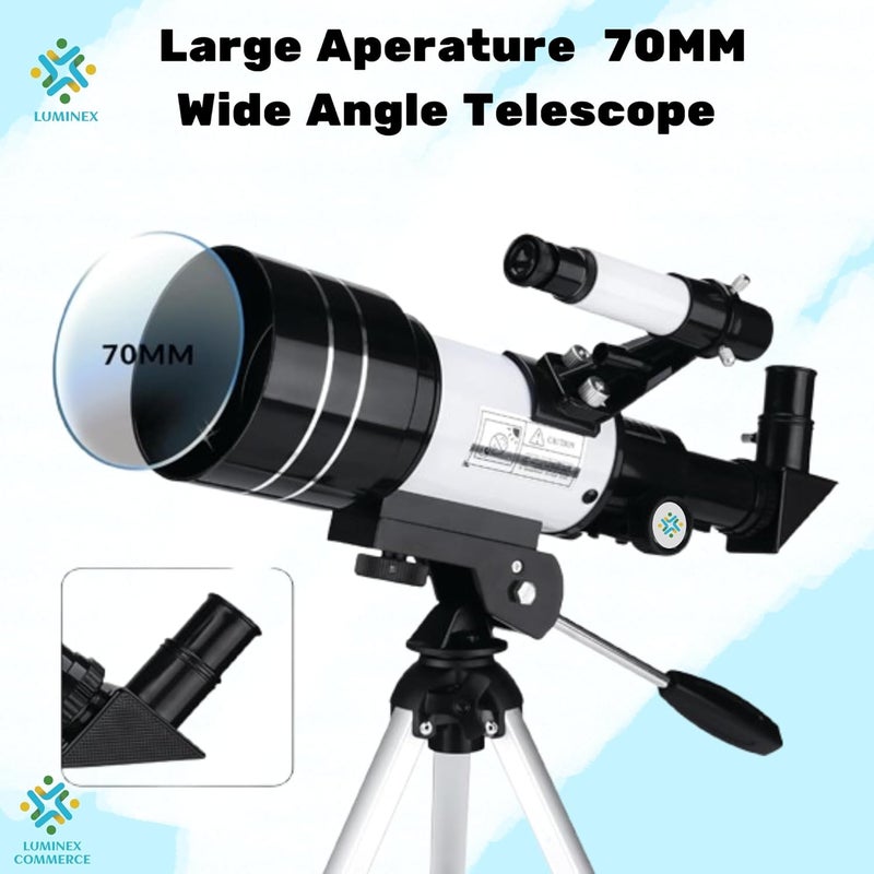 Generic Luminex Telescope 70mm Aperture Astronomical RefractorTelescope for Beginners and Kids, Gift, Focal Length 300 - Image 2