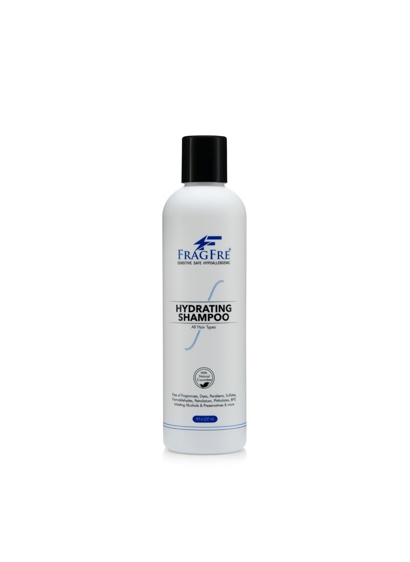 FRAGFRE Hydrating Sensitive Skin Shampoo 8 oz  Sulfate Free Shampoo Fragrance Free Paraben Free  Color Safe Hypoallergenic Mild Hair Cleanser  Gluten Free Vegan  Natural Cucumber 