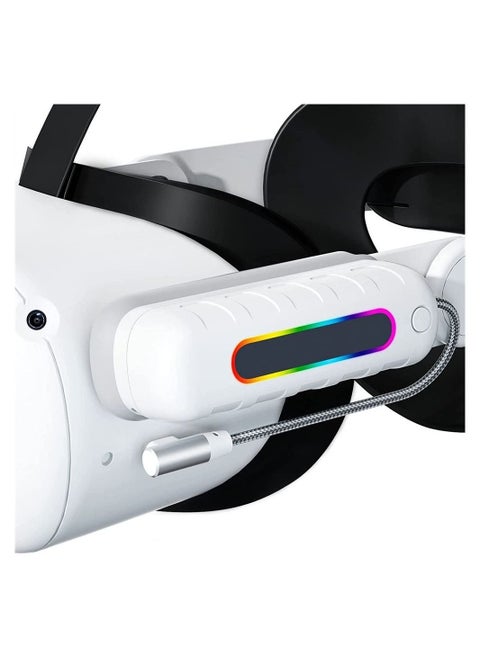 Rechargeable Battery Pack for Meta/Oculus Quest 2,RGB Light 5000mah 2, Ultra Lightweight Portable Charger Power, Extra 2-4 Hours of Playtime VR Accessories