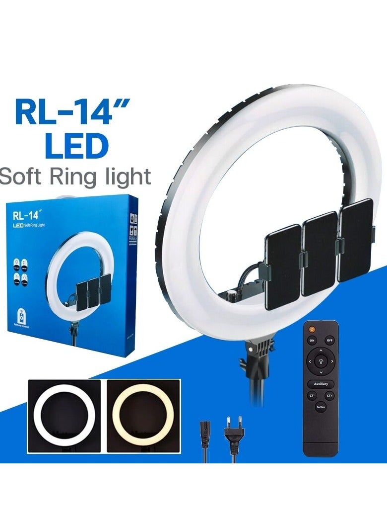 آر إل RL14 حلقة ضوء ترايبود LED ضوء حلقة لينة مع جهاز التحكم عن بعد - Image 3