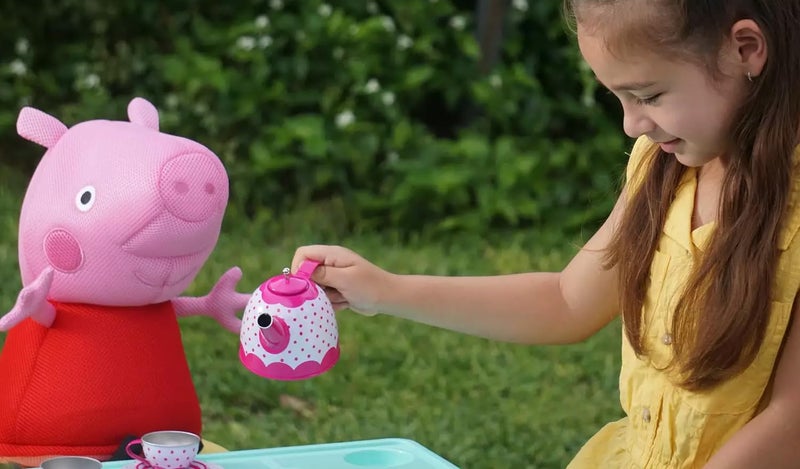 Wahu لعبة مائية محشوة من واهو أكوا بالز بيبا بيغ للأطفال من عمر 2 سنوات فما فوق، دمية محشوة سريعة الجفاف ومقاومة للماء لحمام السباحة وحوض الاستحمام، وردي/أحمر، 16" - Image 2