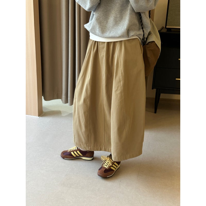 Sugar Candy ~ Autumn Loose plus size Western-style Three-dimensional Cut Profile Mountain Flower Bracts Skirt Workwear Skirt Skirt Khaki - Image 1