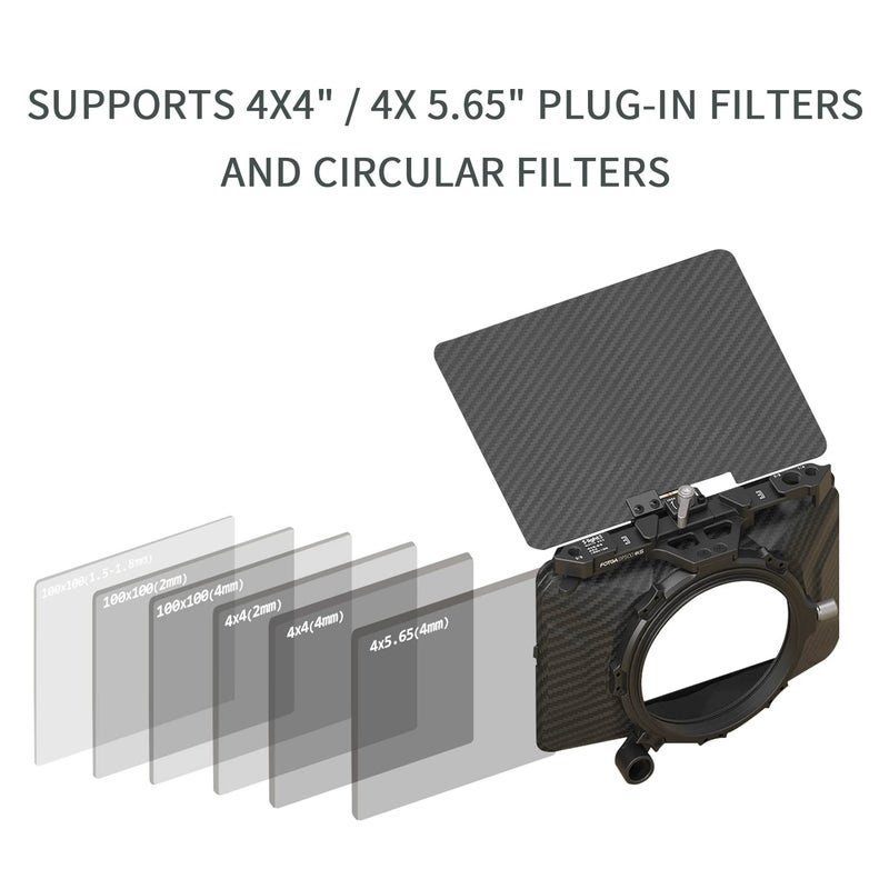 Foto4easy Mini Matte Box,Lightweight Matte Box 15mm Rod Support with Top Flag for DSLR Mirrorless Cameras,Compatible with 67mm/72mm/77mm/82mm Lenses,Supporting 4x4/4x5.65 Filters, Black - Image 4