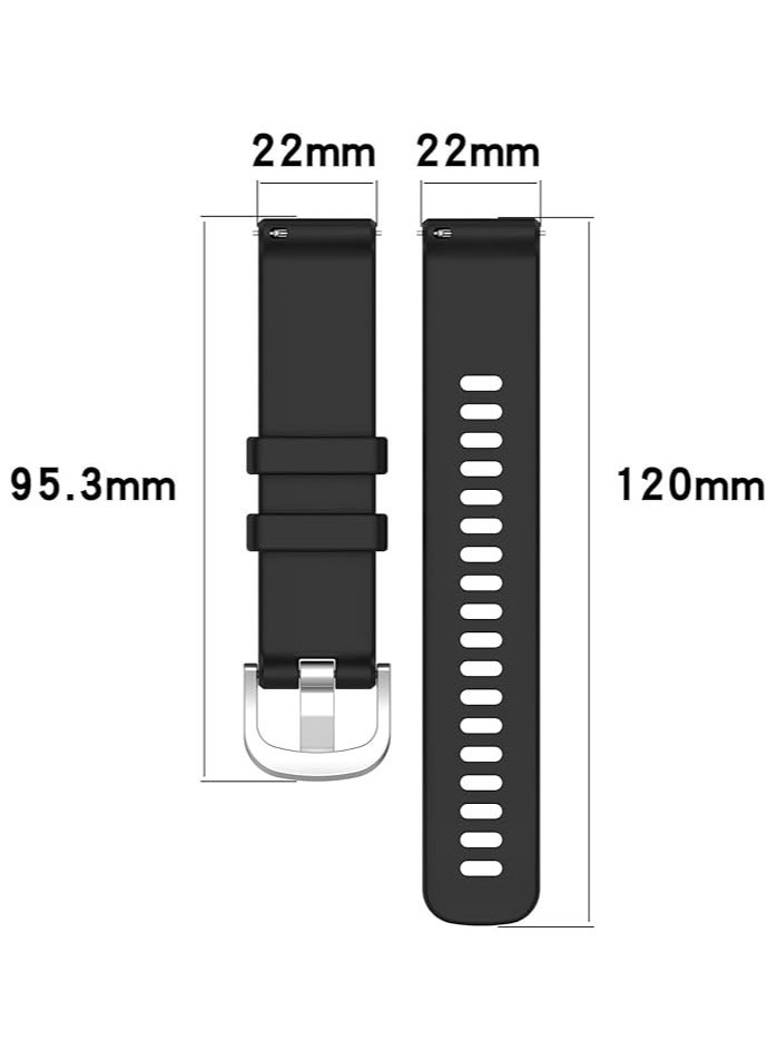 2 PCS Replacement  Strap Silicone Band for Huawei Watch GT4  46mm(Black/Navy Blue) - Image 4