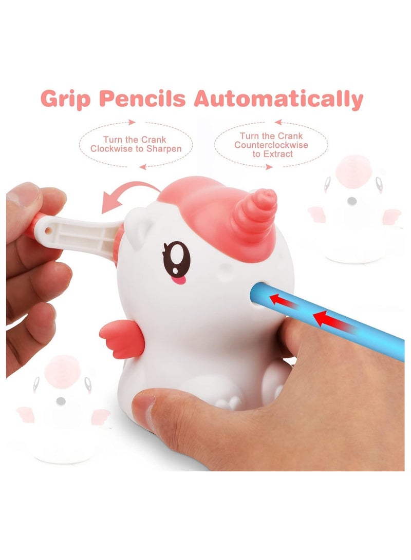 عام مبراة أقلام رصاص للأطفال، مبراة أقلام رصاص يدوية أحادية القرن، أقلام رصاص ملونة، مبراة أقلام رصاص لطيفة للوازم المدرسة، أدوات مكتبية هدية للأطفال - Image 3