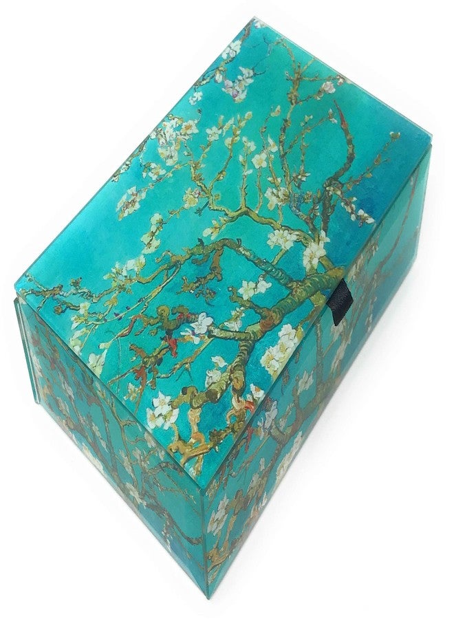 Value Arts Vincent Van Gogh Keepsake Box, Almond Blossoms Jewelry & Trinkets Beveled Glass, Lined, Hinged Lid, 5.75" W - Image 2