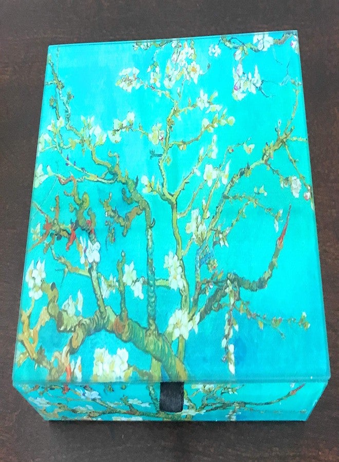 Value Arts Vincent Van Gogh Keepsake Box, Almond Blossoms Jewelry & Trinkets Beveled Glass, Lined, Hinged Lid, 5.75" W - Image 5