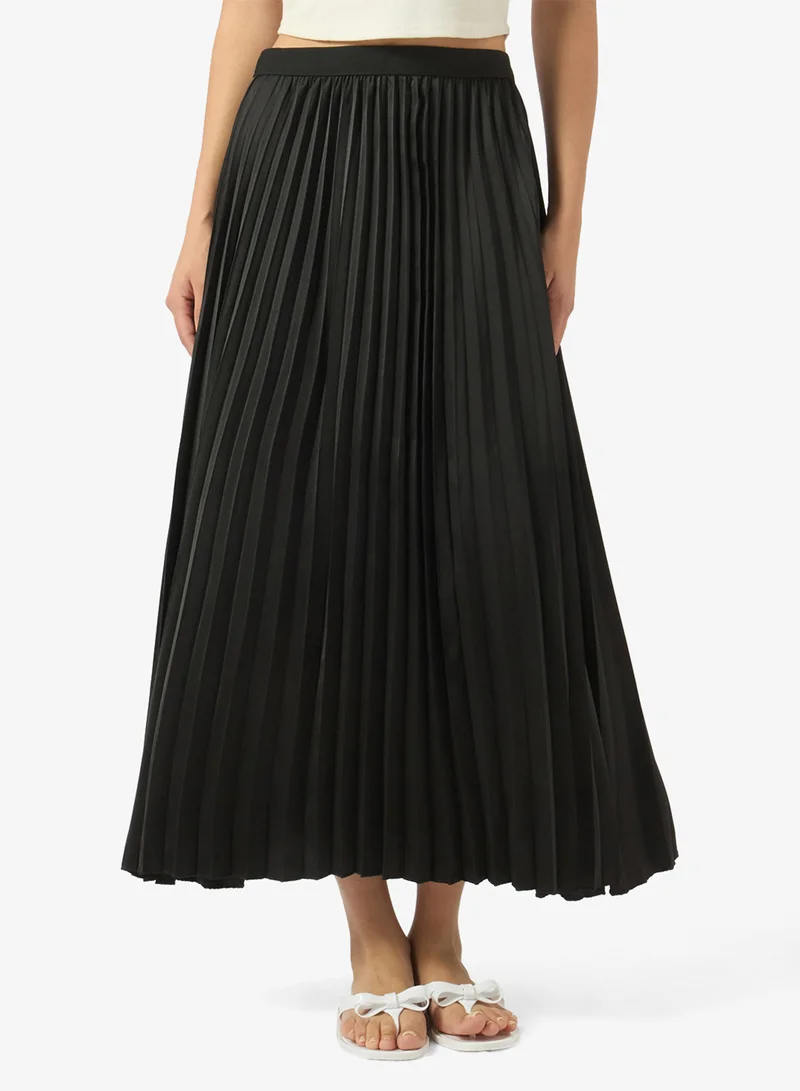 Ginger Metallic Pleated Maxi Skirt