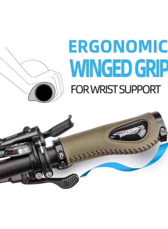 روكبروز مقابض مقود دراجة ROCKBROS بتصميم مريح من الجل الناعم مع قفل مزدوج على مقود الدراجة للدراجة الجبلية MTB MBX والدراجة الكهربائية والسكوتر - Image 2