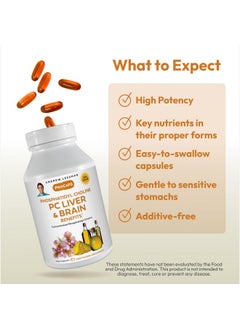 Andrew Lessman Andrew Lessman PC Liver & Brain Benefits 180 Softgels - Phosphatidyl Choline, Most Important Building Block for Healthy Liver and Brain Structure and Function. No Additives. Easy to Swallow Softgels  - Image 4