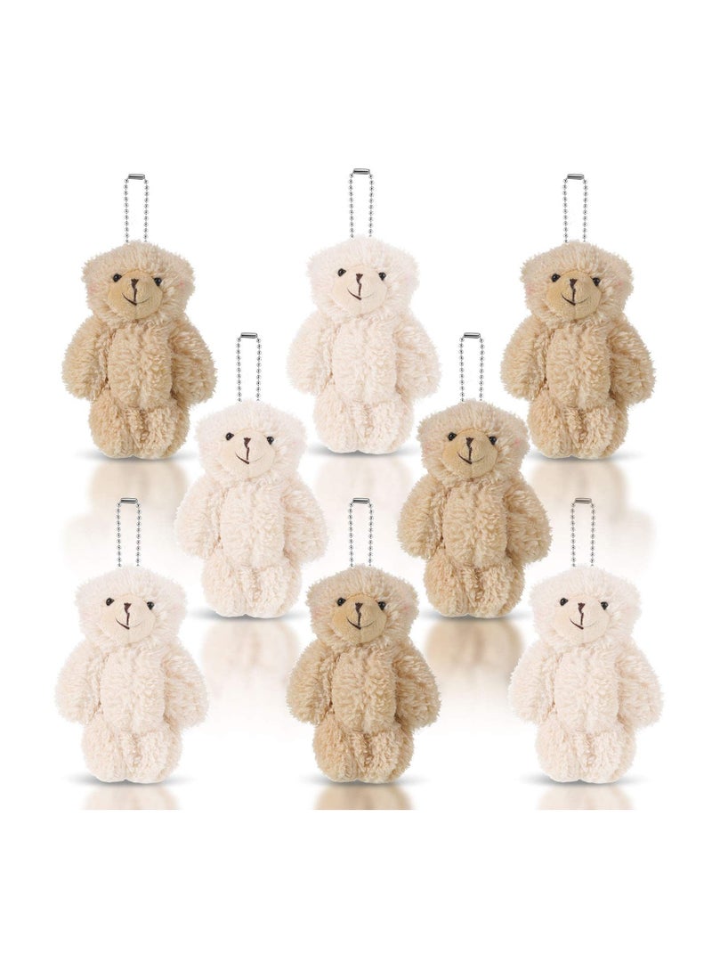SYOSI 8Pcs 12cm Stuffed Animal Toys Tiny Soft Bear Doll Toy for Boys Girls Birthday Cake Wedding Decorations Present Graduation Party Favors Bag Keychain - Image 1
