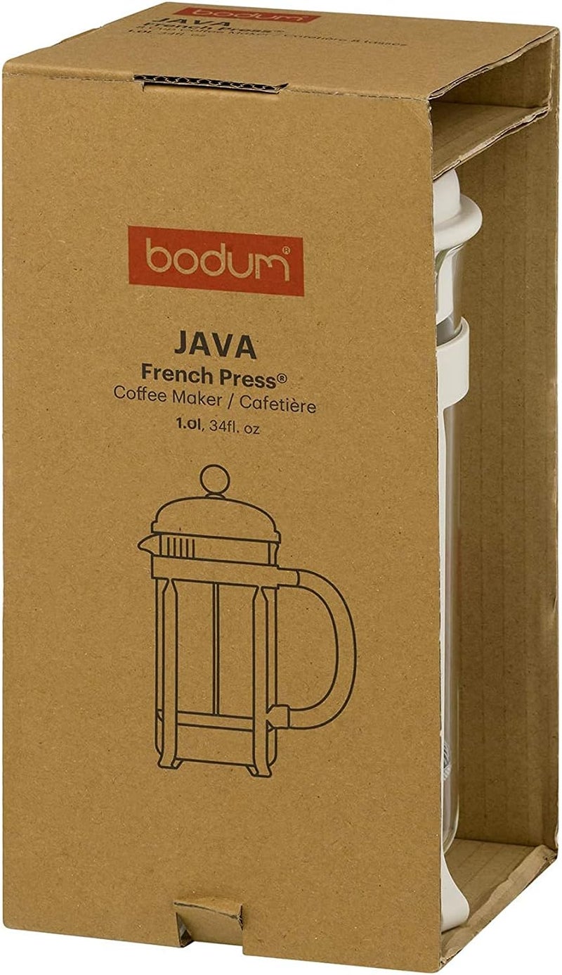 bodum Java French Press Coffee Maker, White, 0.35 Litre, Bd 1903 913, , 1903 913, 3 Cup - Image 2