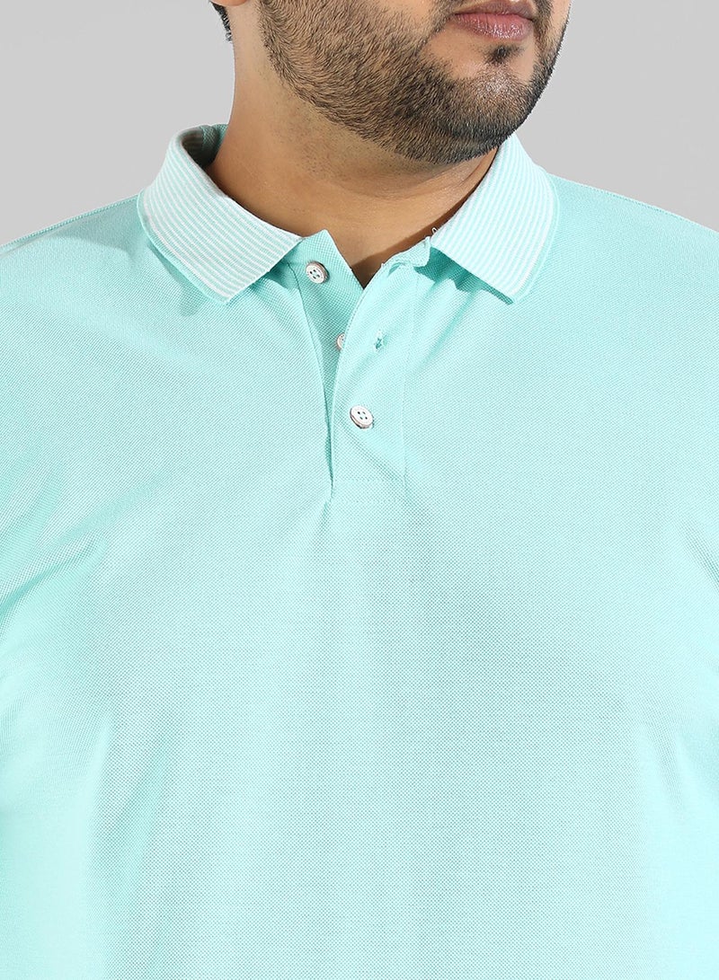 Instafab Plus Men's Light Blue Solid Regular Fit  Casual T-Shirt - Image 5