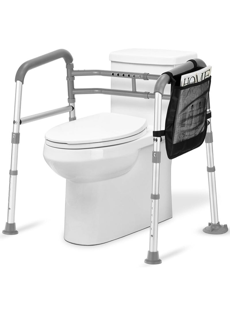 Aikanbo Toilet Safety Rail Adjustable Detachable Toilet Safety Frame with Handles Heavy Duty Toilet Safety Rails Stand Alone Toilet Safety Rails for Elderly Handicapped Fits Most Toilets  - Image 1