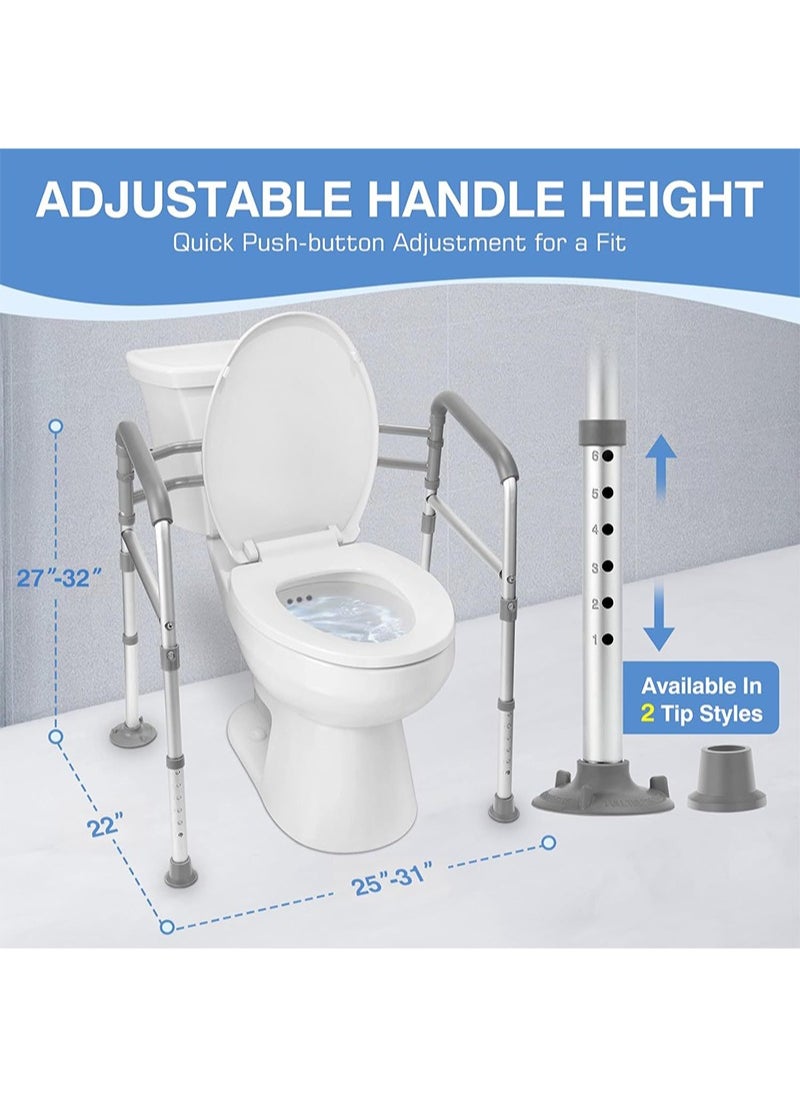 Aikanbo Toilet Safety Rail Adjustable Detachable Toilet Safety Frame with Handles Heavy Duty Toilet Safety Rails Stand Alone Toilet Safety Rails for Elderly Handicapped Fits Most Toilets  - Image 4